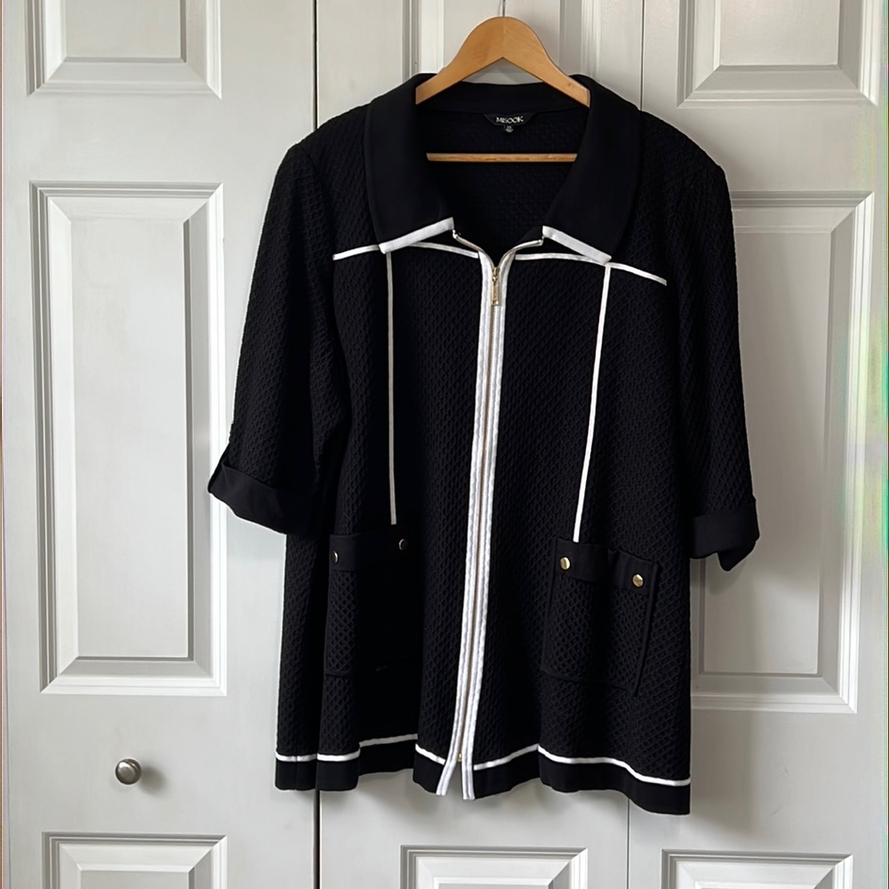 2X Misook plus size zip up blazer/sweater